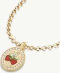 Dainty Pearl Strawberry Pendant Necklace [8G55OABR]