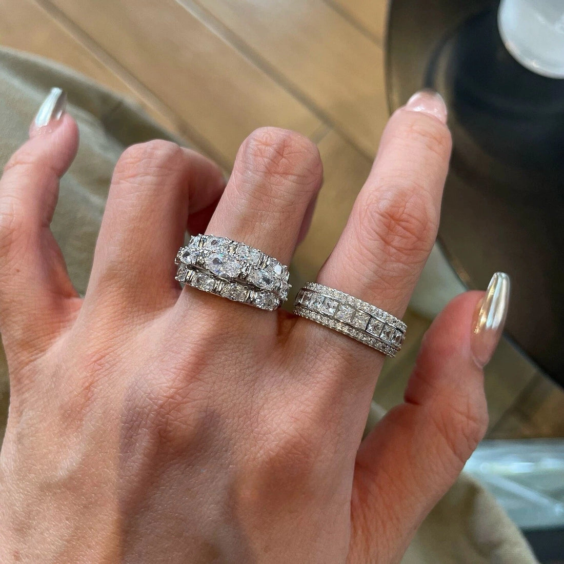 Dainty Stackable Silver Ring Set [9BLF7PXL]