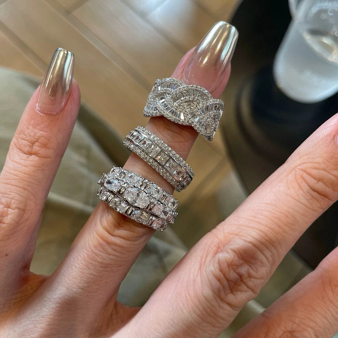 Dainty Stackable Silver Ring Set [9BLF7PXL]