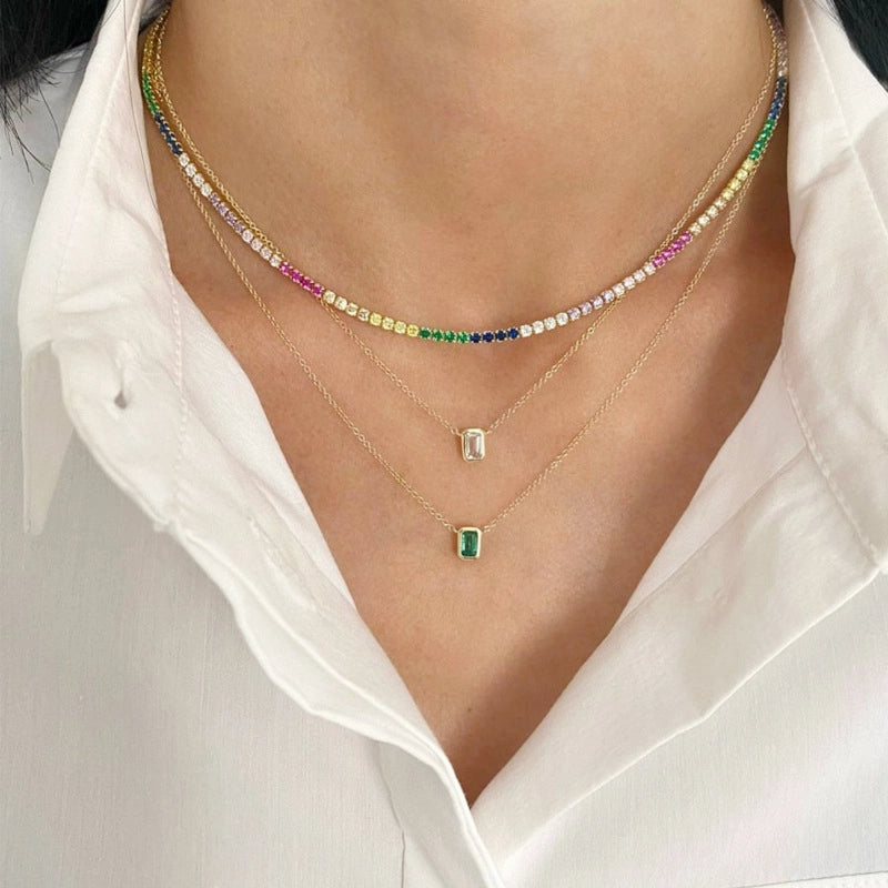 Dainty Zircon Pendant Necklace [D5Y3V48I]