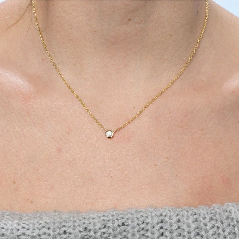 Dainty Zircon Pendant Necklace [H4T0X06D]