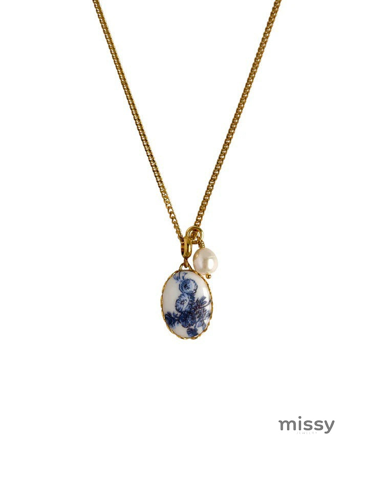 Dariah Oil Painting Floral Necklace [G6VZ7YZ0]