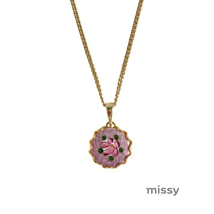 Dariah Oil Painting Floral Necklace [T3JEQILQ]