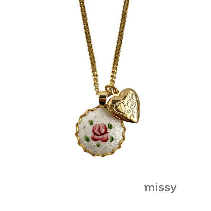 Dariah Oil Painting Floral Necklace [7W32SL4J]