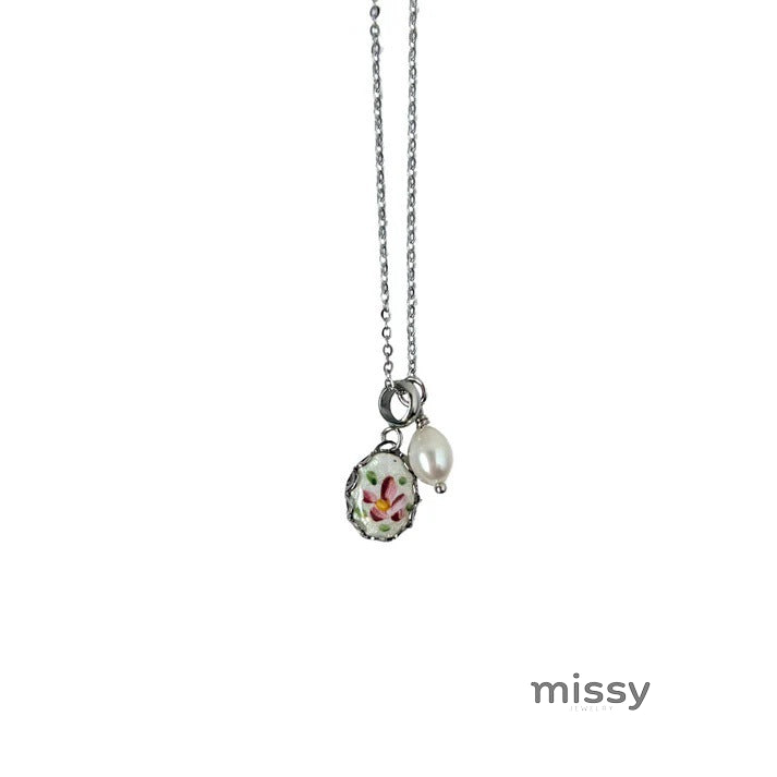 Dariah Oil Painting Floral Necklace [ZVPVW5WL]
