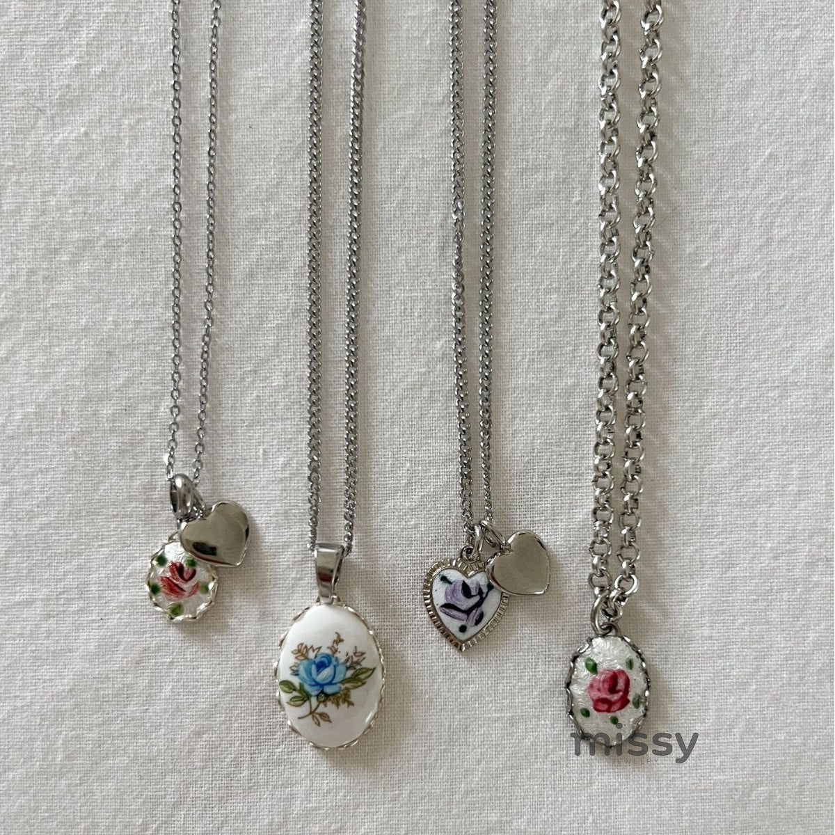 Dariah Oil Painting Floral Necklace [XWZ91LA5]