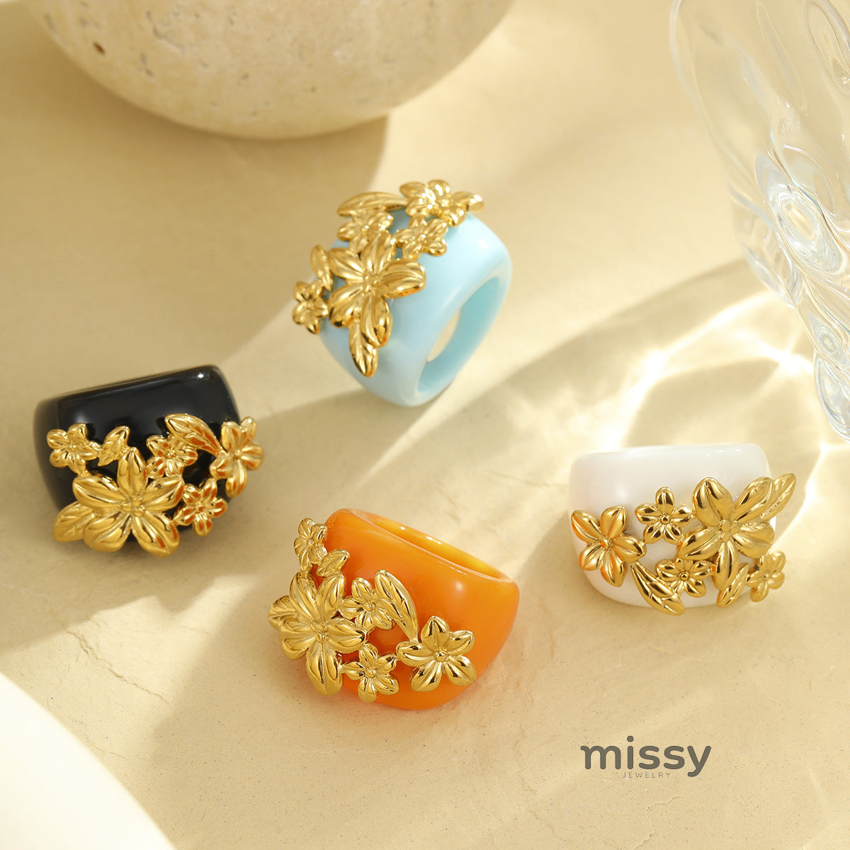 Darielle Floral Motif Ring [N17QV70D]