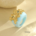Darielle Floral Motif Ring [8F73BLRV]