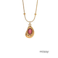 Davina Red Oval Pendant Necklace [NRZZ86VQ]