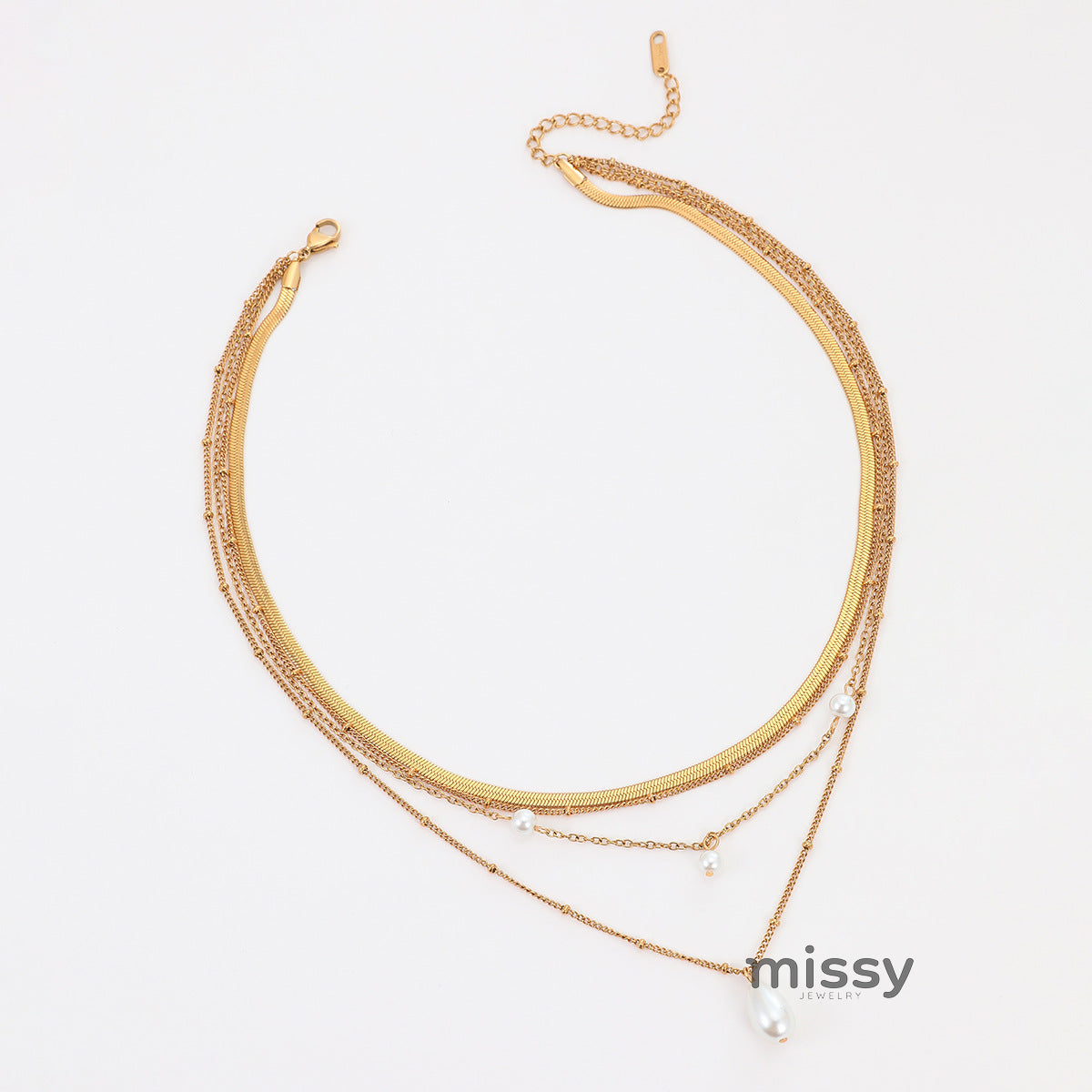 Deliyah Layered Pearl Pendant Necklace [PD4JGWI7]