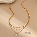 Deliyah Layered Pearl Pendant Necklace [2JOWCLZQ]
