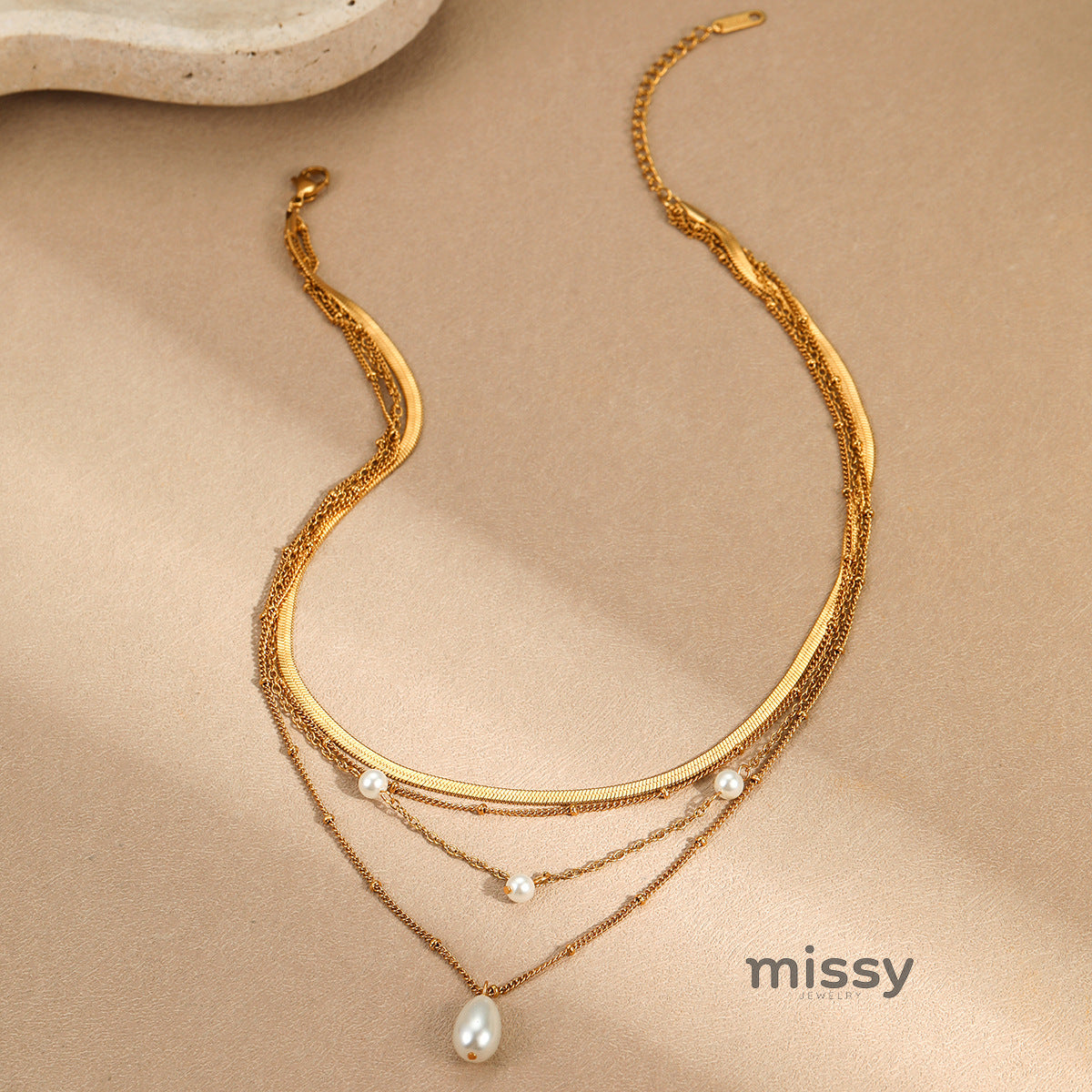 Deliyah Layered Pearl Pendant Necklace [2JOWCLZQ]