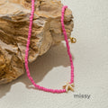 Denim Bohemian Rice Bead Necklace [3AFSMZCW]