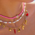 Denim Bohemian Rice Bead Necklace [4ZW94WEX]