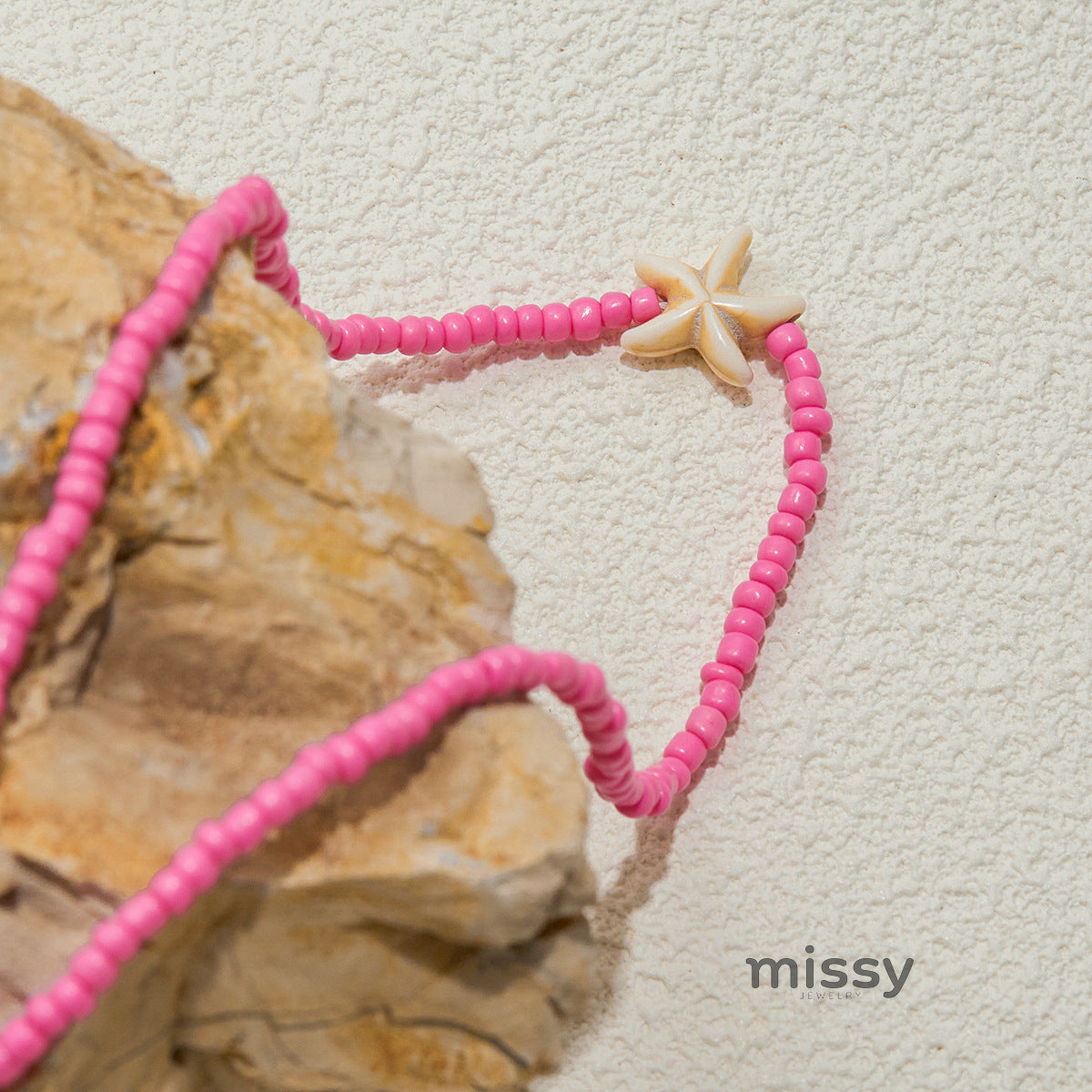 Denim Bohemian Rice Bead Necklace [KJRZQEPI]