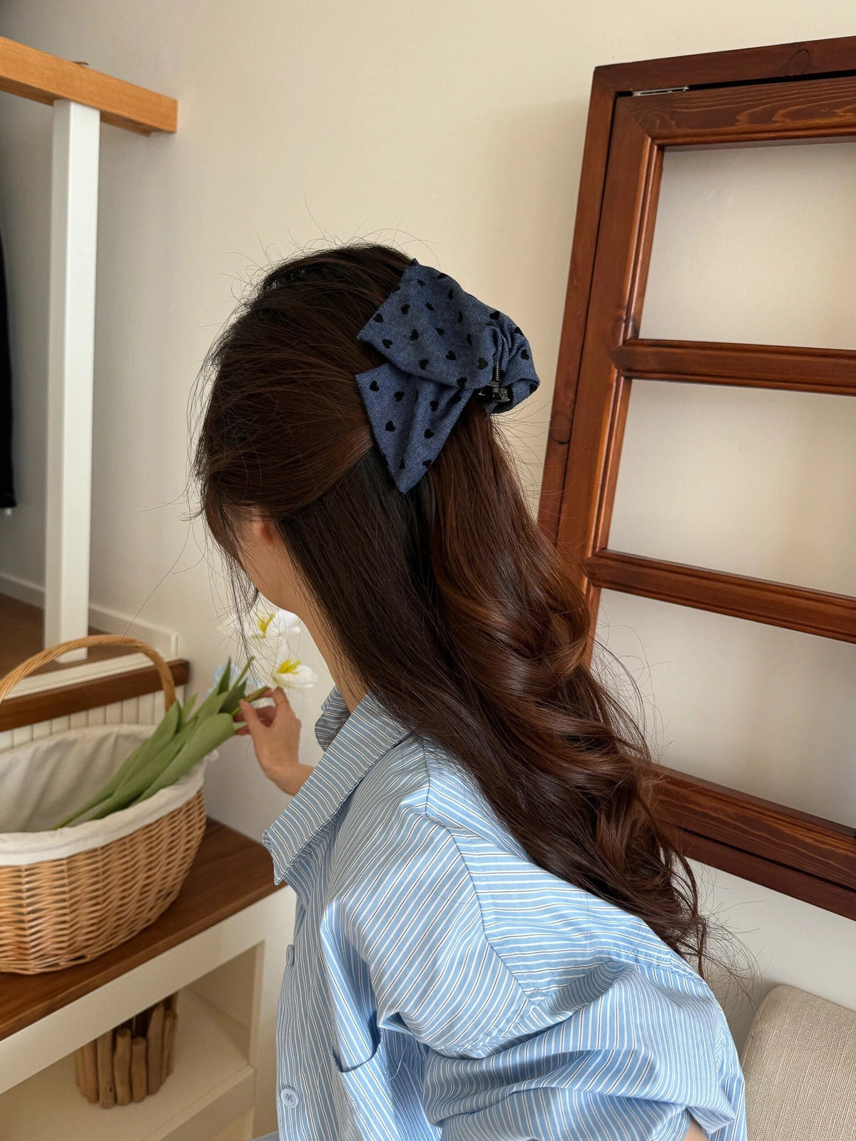 Denim Heart Triangle Hair Clip [3F7F15HA]