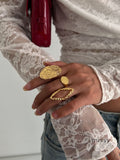 Dezire Folded Geometric Ring Set [W660Z9UQ]