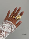 Dezire Folded Geometric Ring Set [E2LLFGSJ]