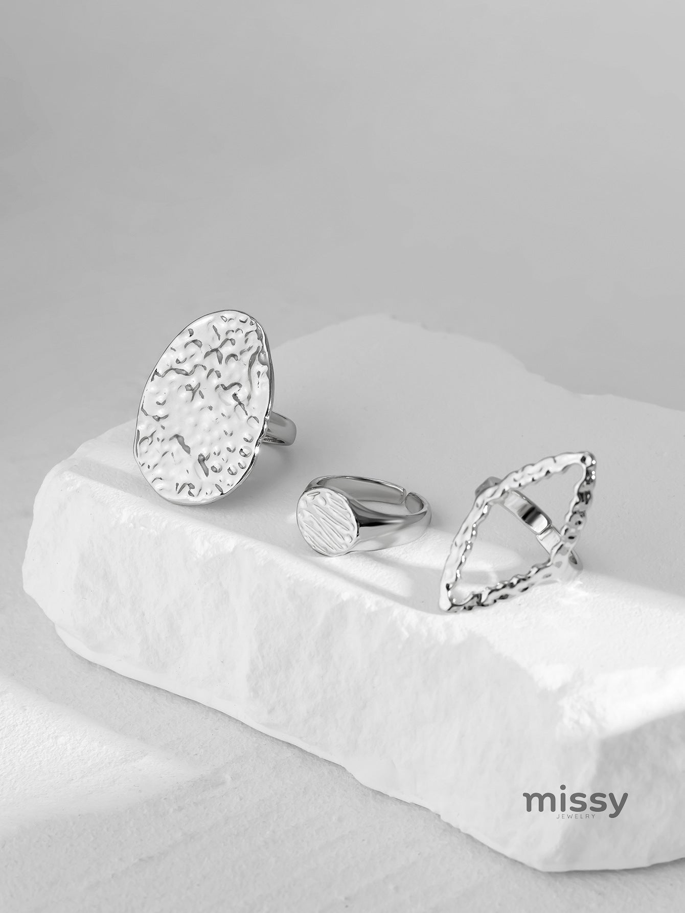 Dezire Folded Geometric Ring Set [9QH080PK]
