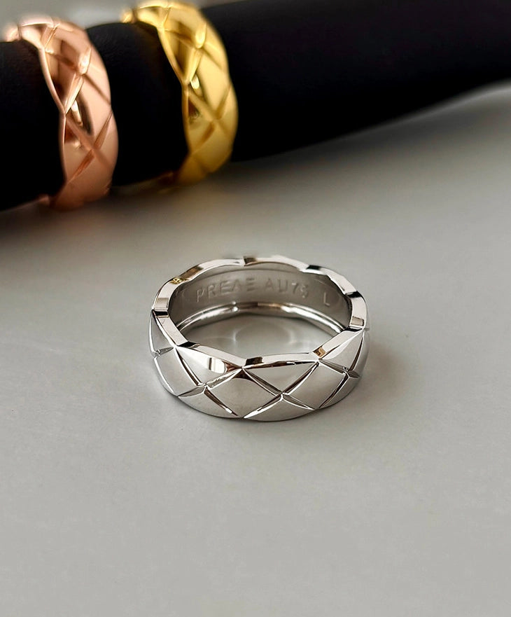 Diamond Pattern Stacking Ring [0Z84B6AH]