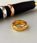 Diamond Pattern Stacking Ring [7EQ4GWNO]