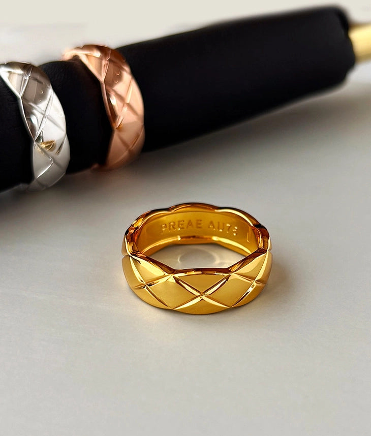 Diamond Pattern Stacking Ring [7EQ4GWNO]