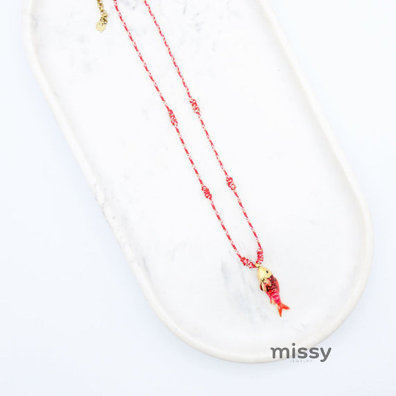 Donna Colorful Fish Pendant Necklace [R4WHEHY0]