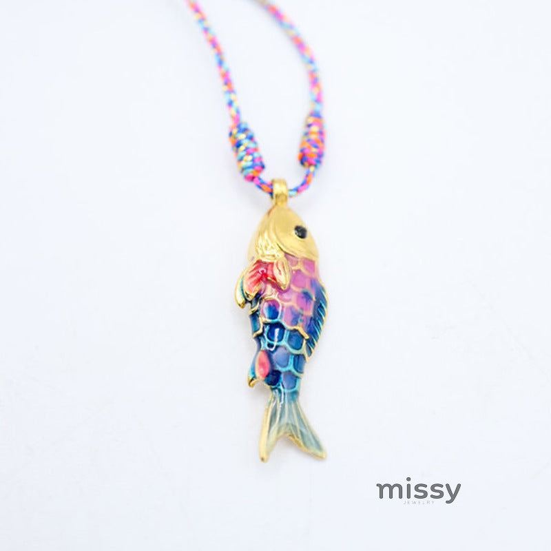 Donna Colorful Fish Pendant Necklace [1YUAXOIV]
