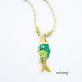 Donna Colorful Fish Pendant Necklace [P6LI85FF]