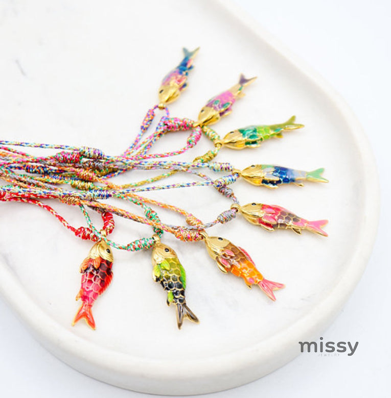 Donna Colorful Fish Pendant Necklace [RL8H34JF]