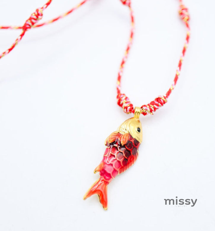 Donna Colorful Fish Pendant Necklace [2ZSWH5I9]