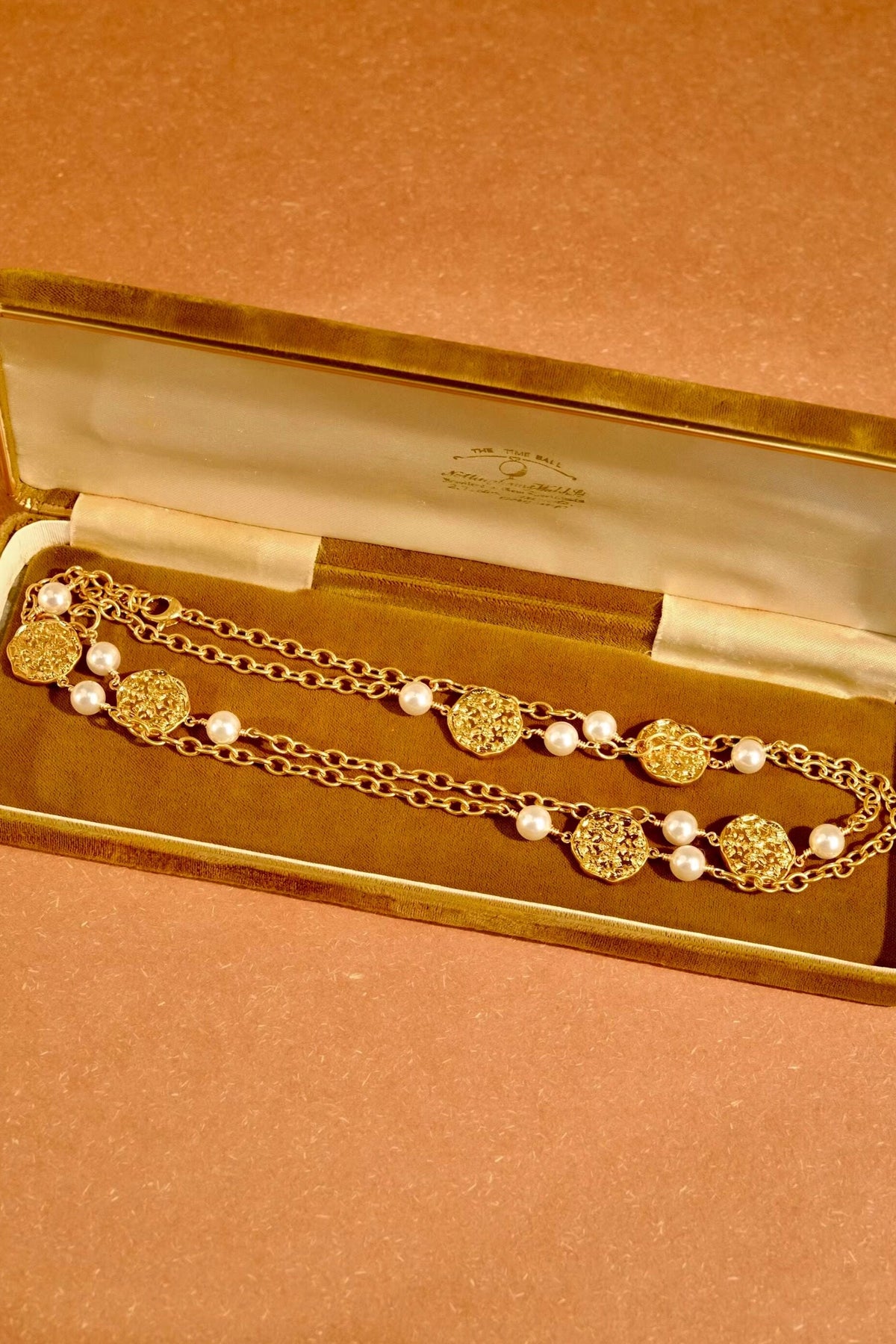 Double Layer Pearl Chain Necklace [JMCAEYLC]