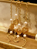 Double Layer Pearl Chain Necklace [USWGTN6C]