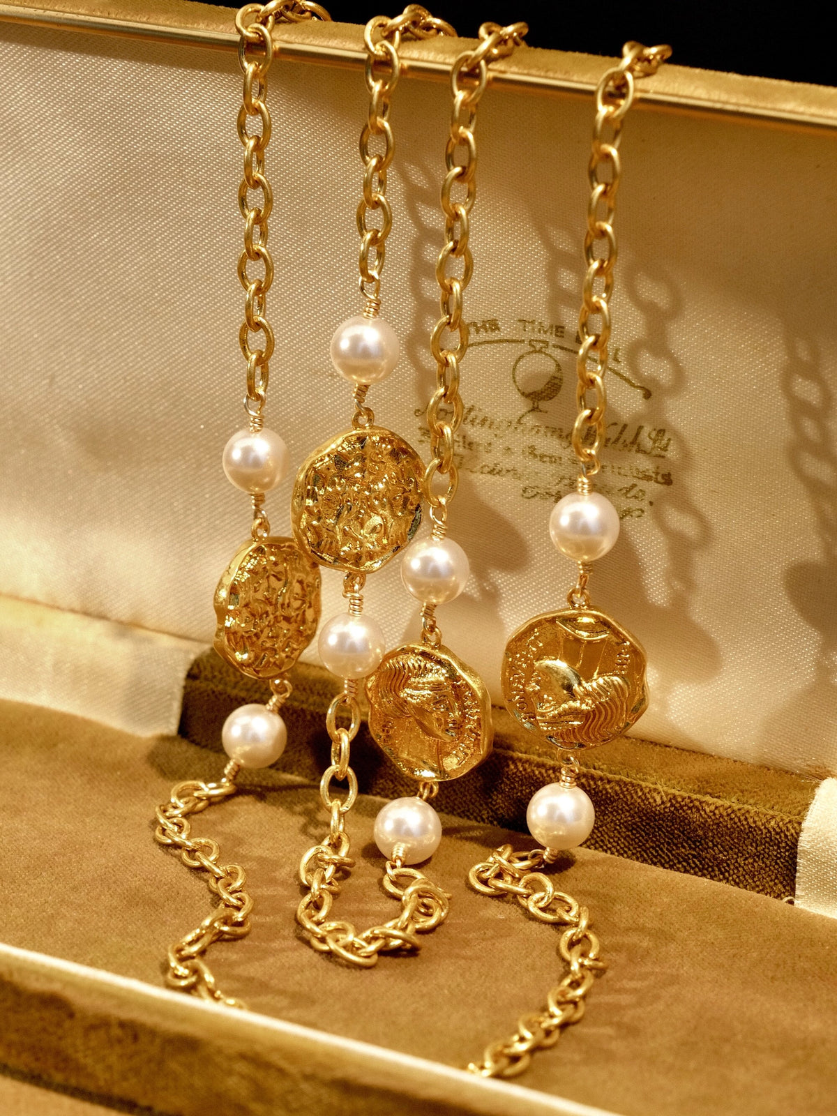Double Layer Pearl Chain Necklace [USWGTN6C]