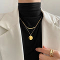 Double-Layer Smiley Face Necklace [9O0SOY2O]