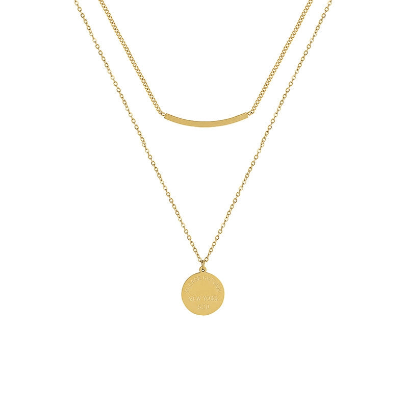 Double-Layer Smiley Face Necklace [KDLNK9DD]