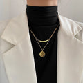 Double-Layer Smiley Face Necklace [1GUAFHE6]