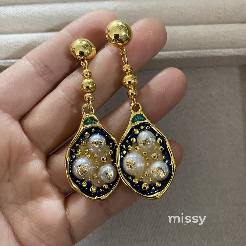 Dream Blue Chinoiserie Earrings [FS3341ZD]
