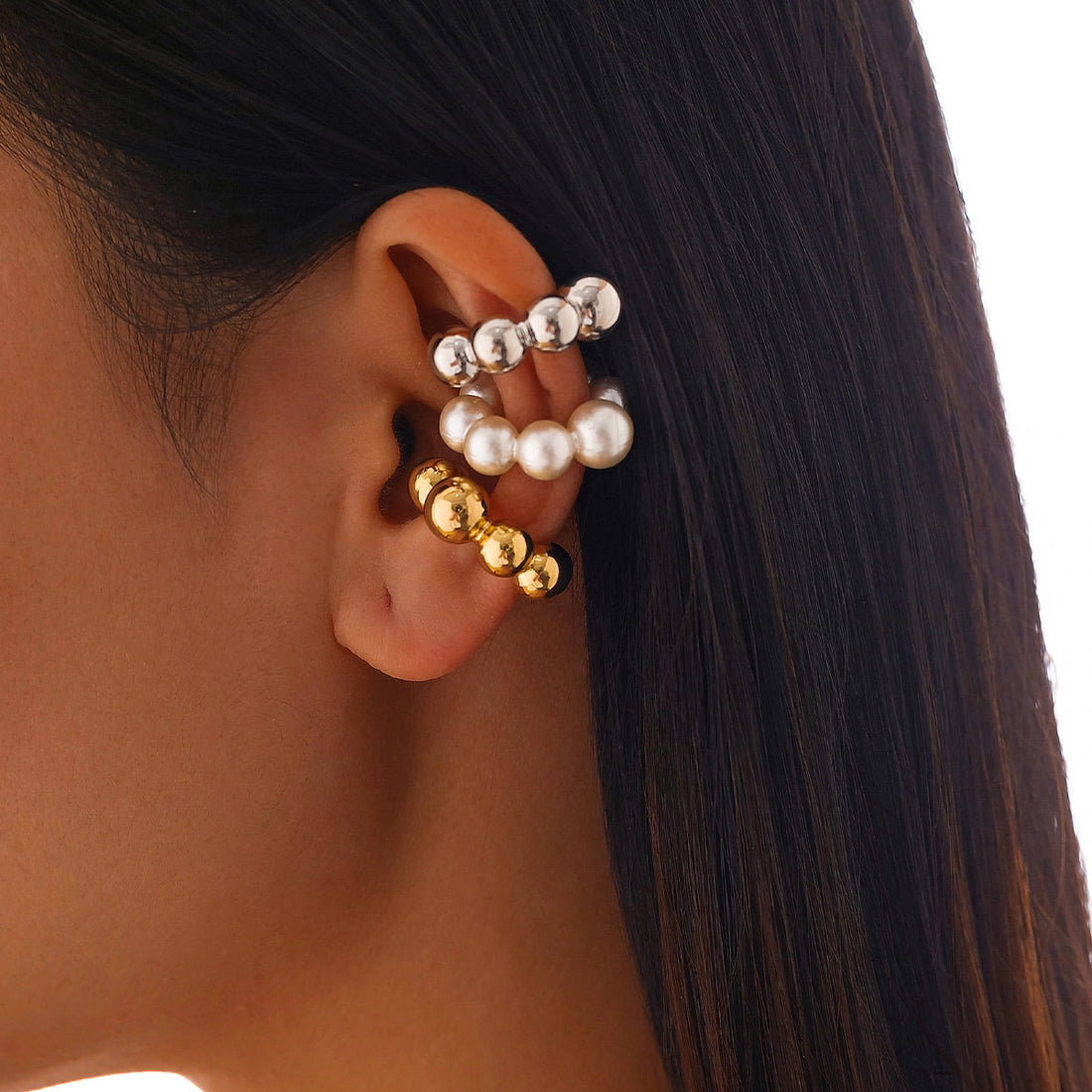 Ear Cuff Set - 3-Piece Spherical Design [IRIU5OJK]
