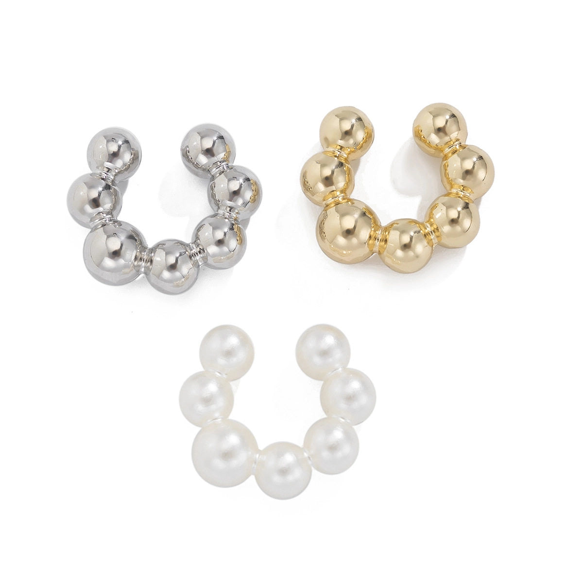 Ear Cuff Set - 3-Piece Spherical Design [FFTL1HLX]