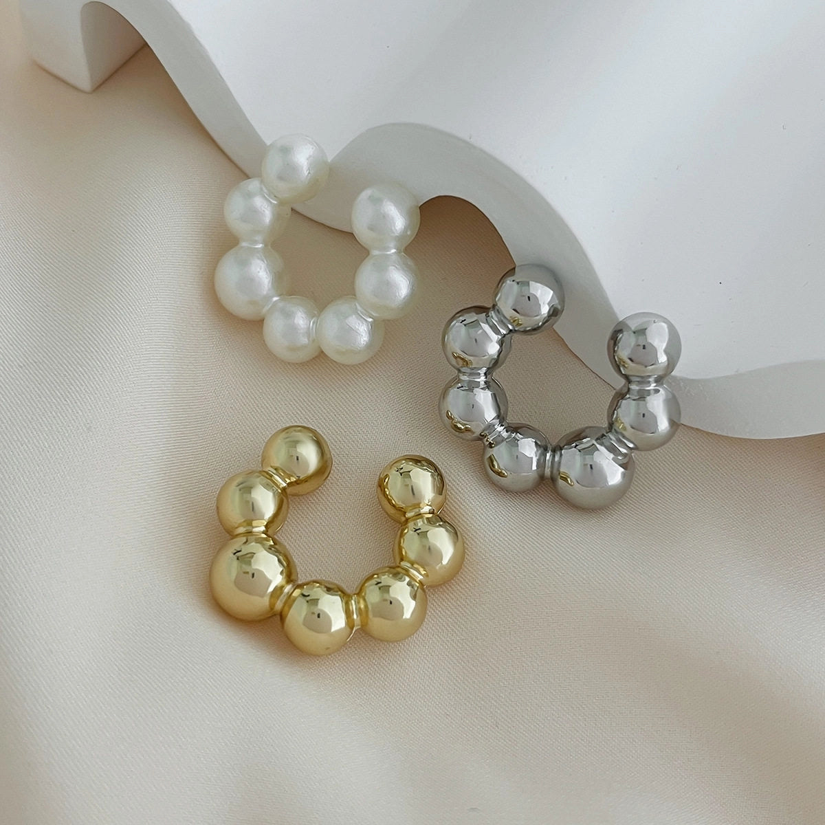 Ear Cuff Set - 3-Piece Spherical Design [GKQ9VN6S]