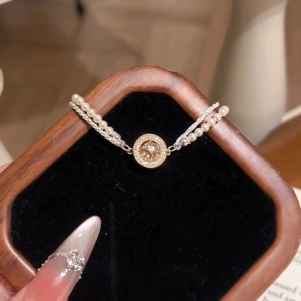Eight-Pointed Star Pearl Bracelet [M9JCW2WN]