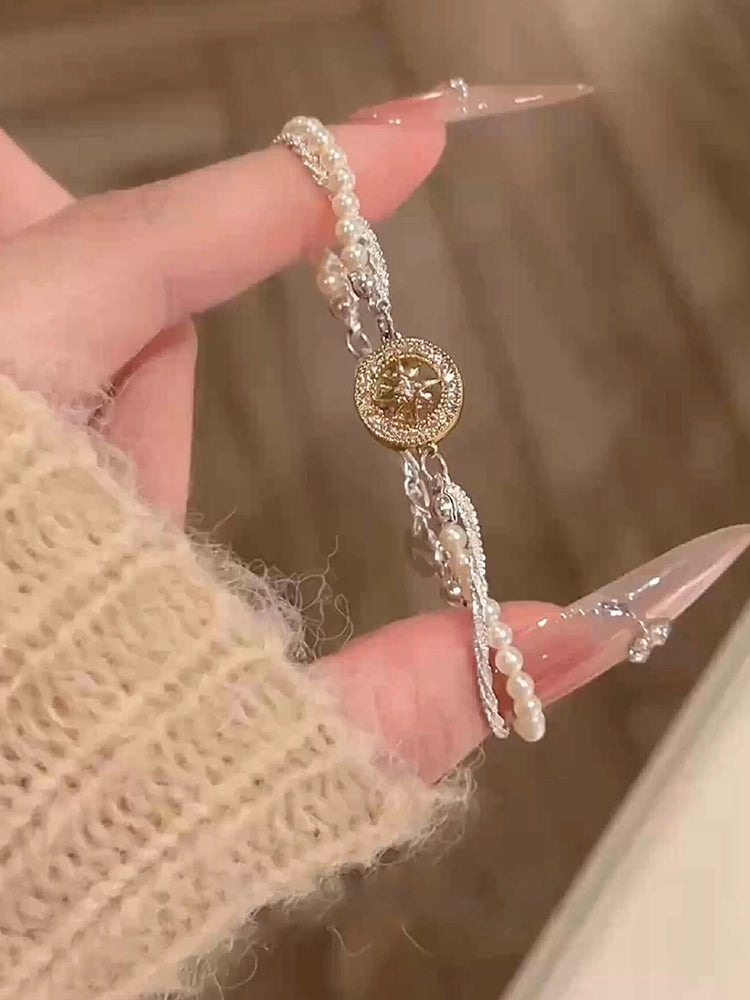Eight-Pointed Star Pearl Bracelet [FZOSNJ8V]