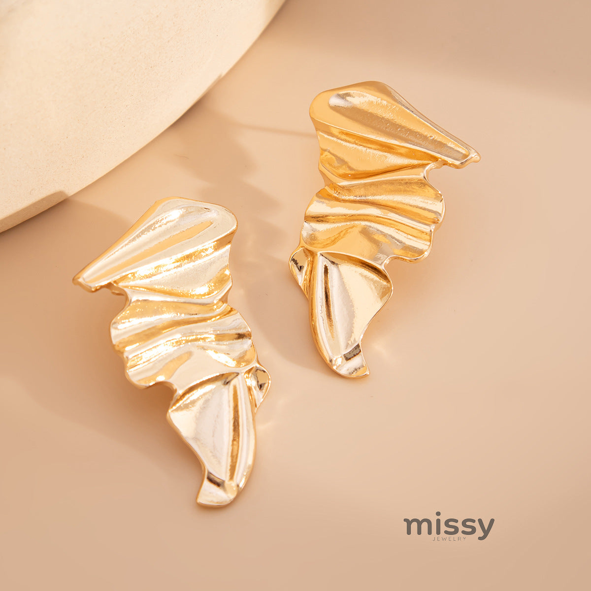 Eila Pleated Statement Earrings [3E734I4N]