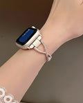 Elegant Diamond Inlaid Metal Watch Strap [QD4VI1HZ]