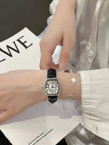 Elegant Tonneau Leather Watch [TDCX2UZF]