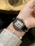 Elegant Tonneau Leather Watch [TK8EDEDP]