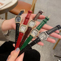 Elegant Tonneau Leather Watch [GGVAWZ6S]