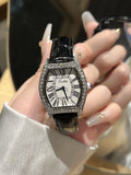 Elegant Tonneau Leather Watch [XWHWM9HZ]