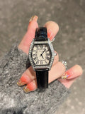 Elegant Tonneau Leather Watch [9PZ8WZE4]